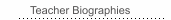 Teacher Biographies